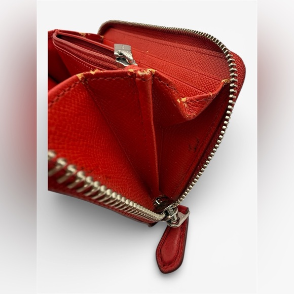 Coach Red Leather Accordion Zip Wallet F57215 Valentines gift! ❤️ preloved - Picture 10 of 10